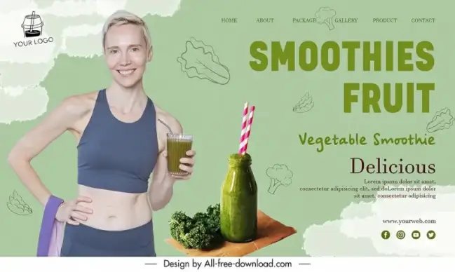 vegetable smoothies landing page template dynamic realistic