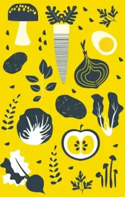 vegetables background flat cut design