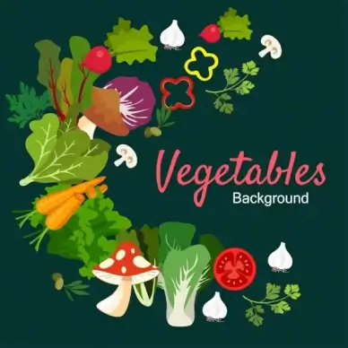 vegetables background multicolored icons design