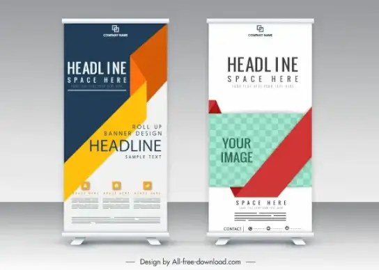 vertical standee banner templates modern colorful abstract decor
