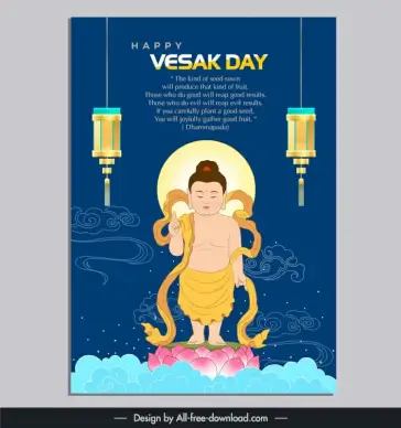 vesak day banner template elegant cartoon