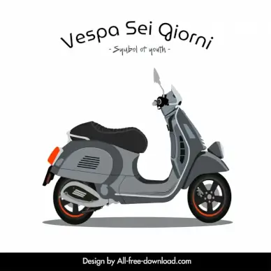 vespa sei giorni icon classical decor flat design
