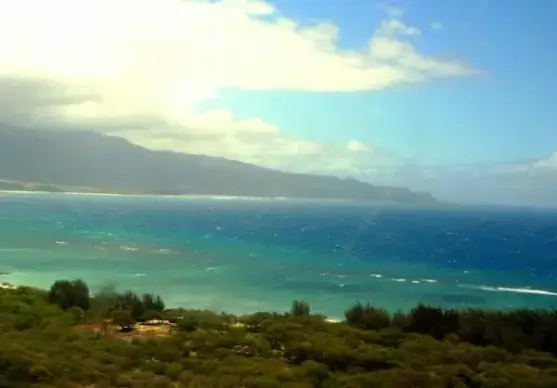 view of molokai from helicopter