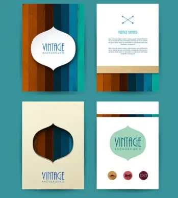 vintage banner background with colorful wooden pattern illustration