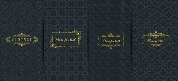 vintage card templates yellow royal style decor