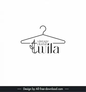 clothing twila logo stylized text clothes hanger sketch