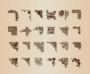 vintage decorative corner elements for design