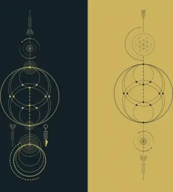 vintage ethnic background flat circles arrow sketch