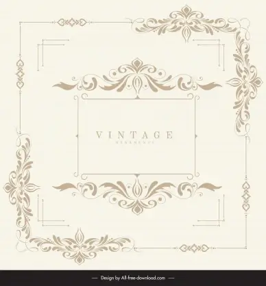 vintage frame design elements elegant symmetric shapes