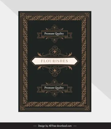 vintage frame template dark symmetry elegance