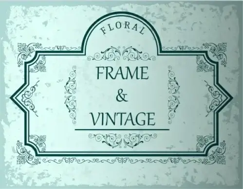vintage frame template green lines decoration