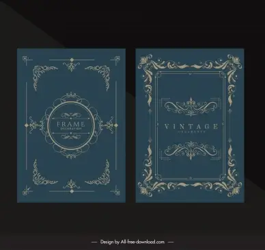 vintage frame templates elegant symmetric curves circle rectangular