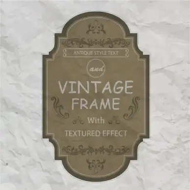 vintage frame with textured effect on rumple paper