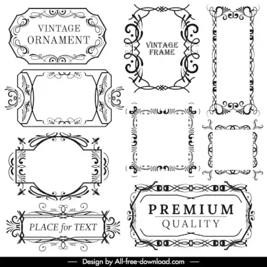 vintage frames design element elegant classic symmetry