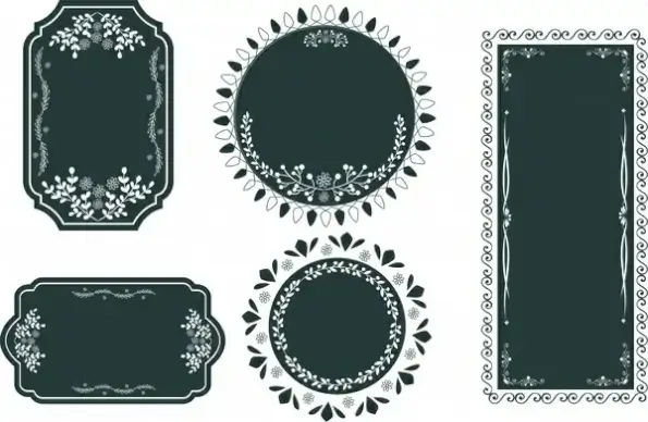 vintage frames design various shapes in dark color