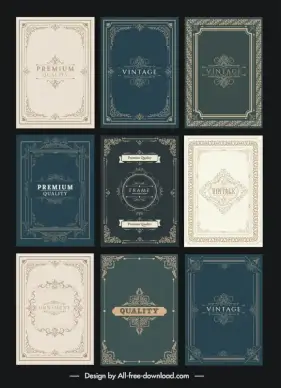 vintage frames templates collection elegant symmetry