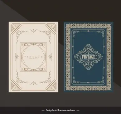 vintage frames templates elegant symmetric geometry seamless