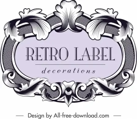 vintage label template elegant symmetrical baroque decor