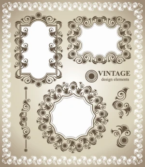 vintage lace frames and borders vector