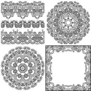 vintage lace ribbons vector