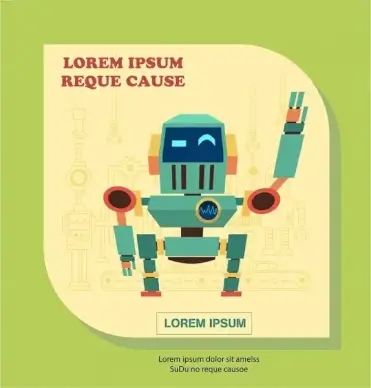vintage robot illustration with hello gesture