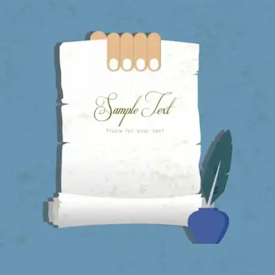 vintage scroll paper background retro feather pen decoration