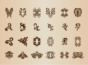 vintage symbol elements vector set
