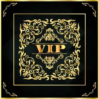 vip background elegant golden decor classical symmetric design
