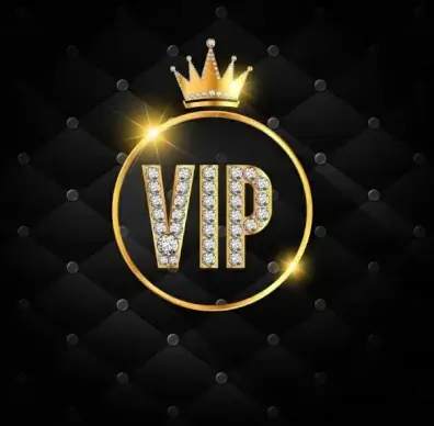 vip background shiny golden crown gemstone decoration