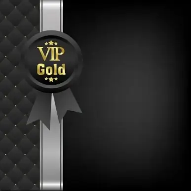 vip card cover elegant black decor medal icon