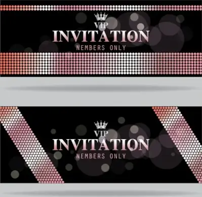 vip card template black bokeh design crown icon