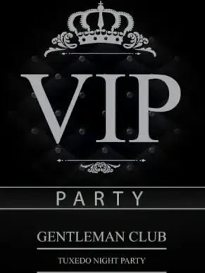 vip card template classical dark design crown icon