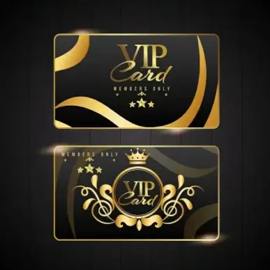 vip card template golden luxury decor classical design