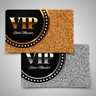 vip card vector illustration with gold silver style