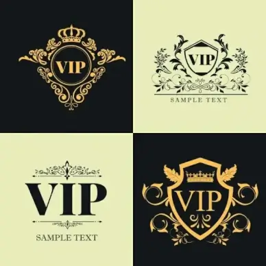 vip logo templates classical symmetric design