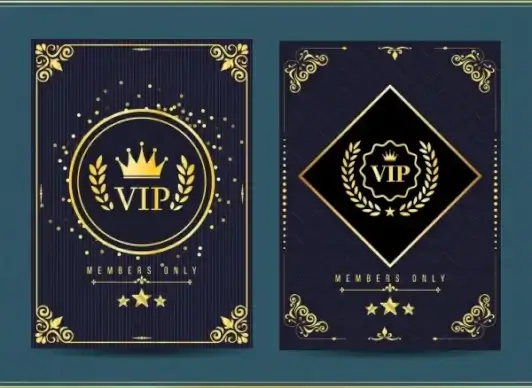 vip member card template golden royal design