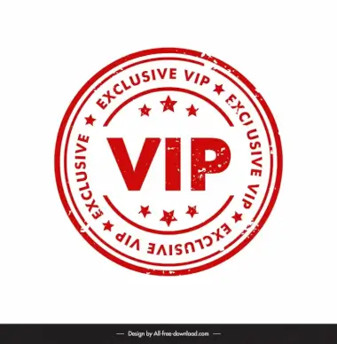 vip stamp template classical circle symmetric design 