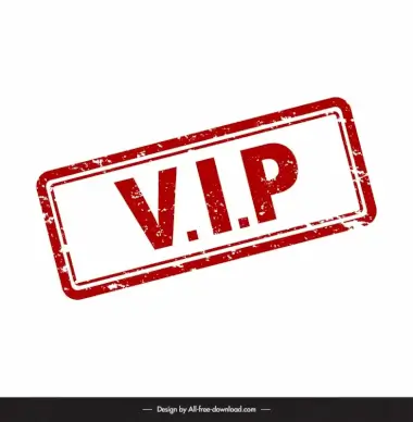 vip stamp template flat classical rectangular