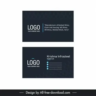 visiting card manufacturer of barbed wires template flat contrast plain design