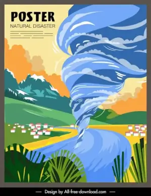 vortex disaster poster colorful motion design