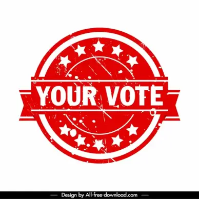 voted stamp template retro symmetric stars ribbon