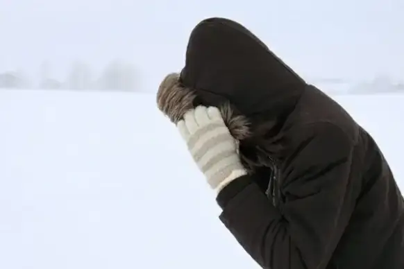 walking in blizzard