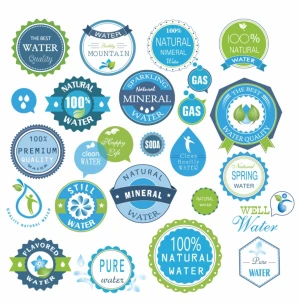 Water badges and stickers set