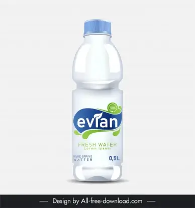 water bottle packaging template elegant bright