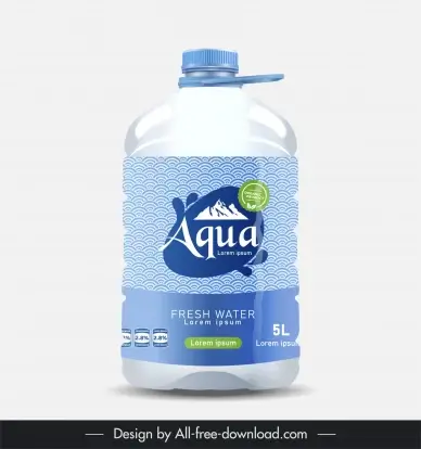 water bottle packaging template elegant oriental waves decor