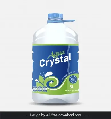water bottle packaging template leaf curves decor