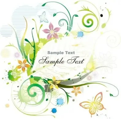Water Color Floral Frame Vector illustration