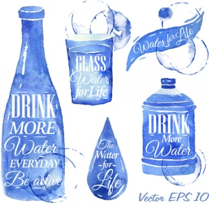 water design elements watercolor vector