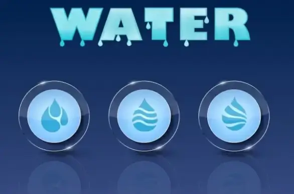 water drops background blue texts shiny circle ornament
