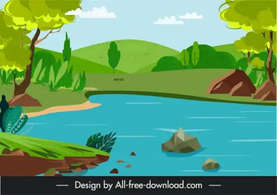 water lake landscape backdrop tranquil classic design 